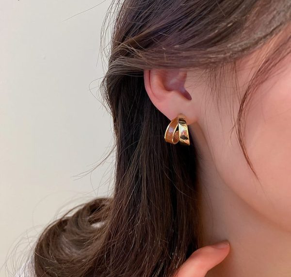 Elegant Dual Tone Korean Earrings | Gold Plated Fashion Jewelry