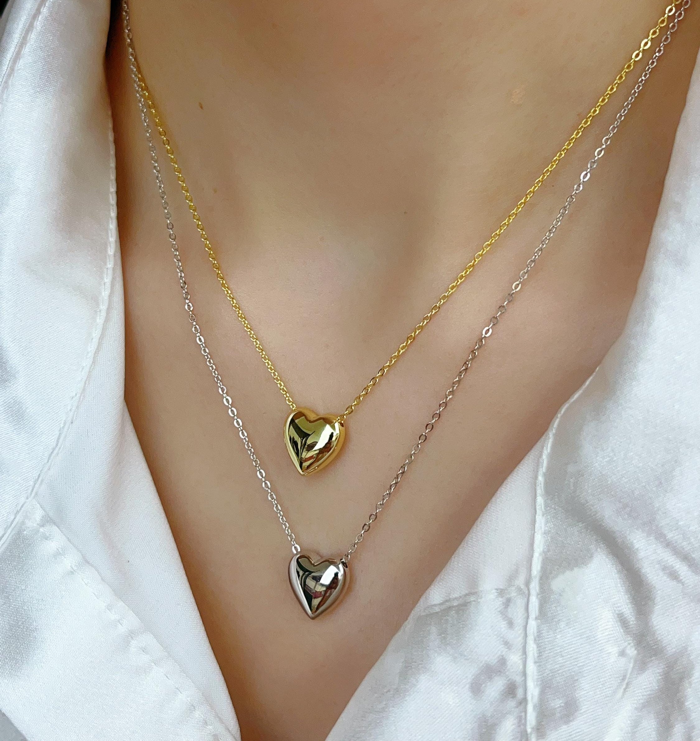 Stainless Steel Heart Necklace | Elegant Pendant for Women