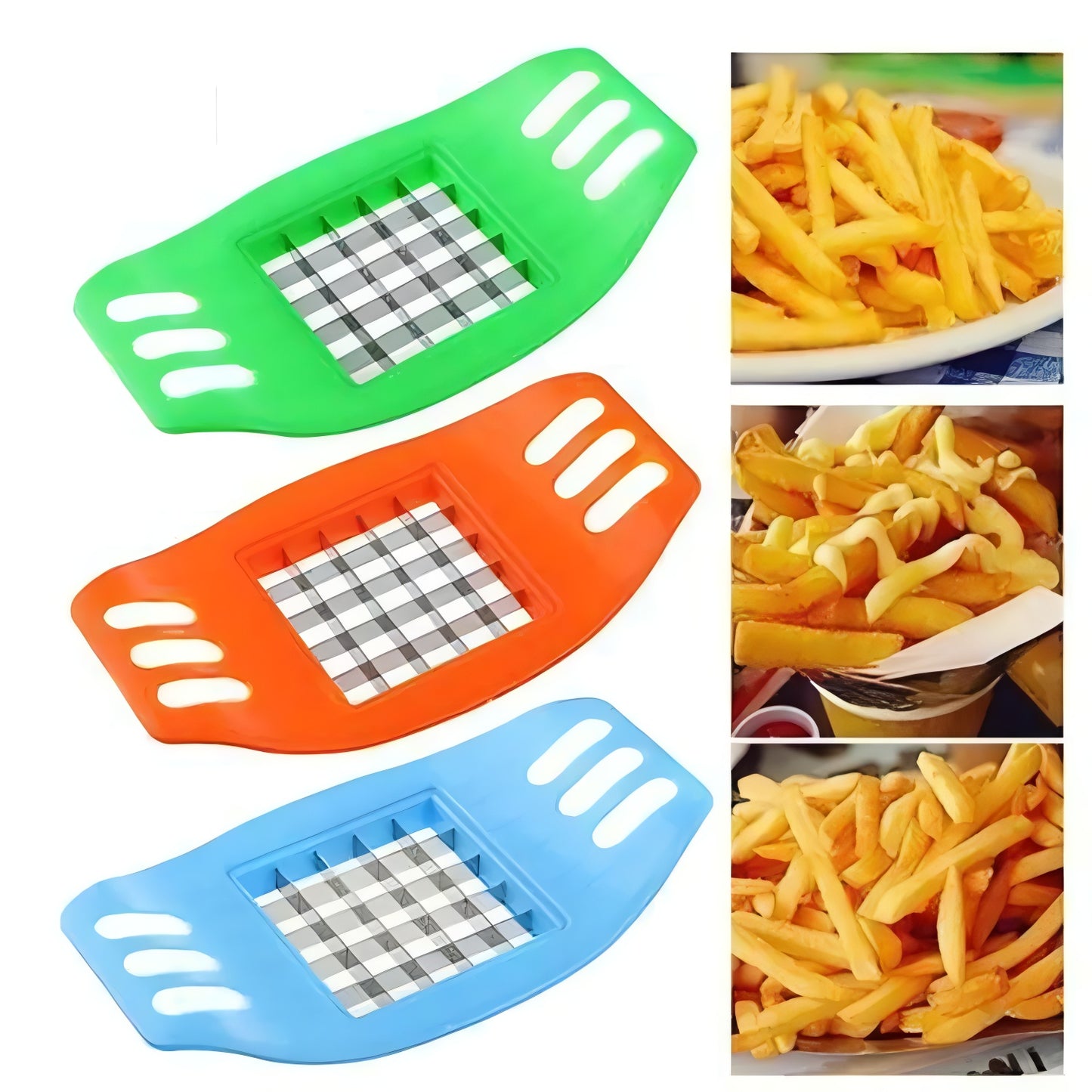 Fahlux Multifunctional Potato Cutter & French Fry Maker | Stainless Steel Vegetable Slicer (36-Blade
